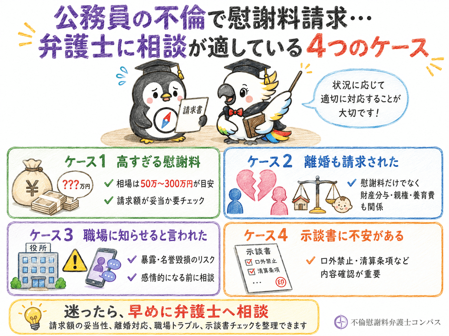 ５章　公務員の不倫で慰謝料請求された場合に弁護士への相談が適しているケース４つ